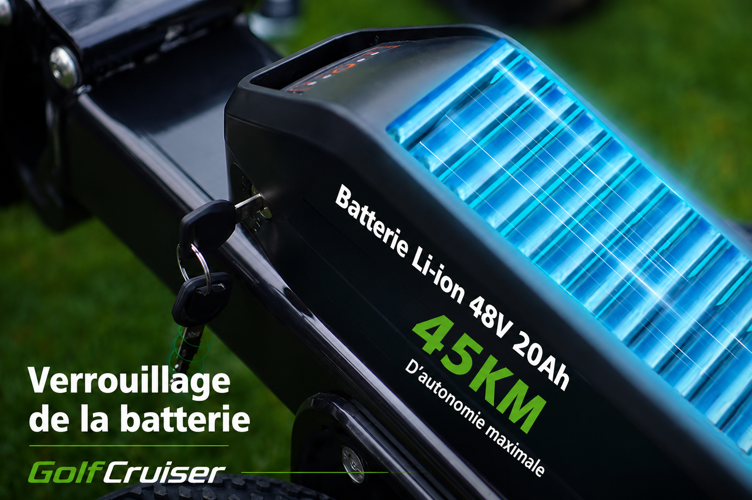 Batterie lithium amovible du GolfCruiser